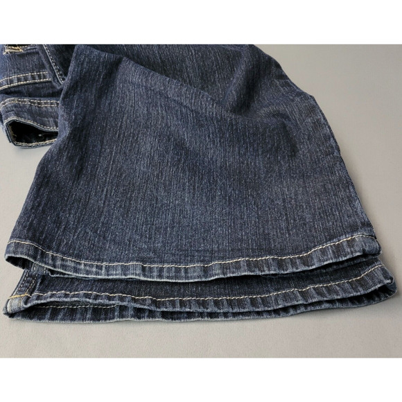 Jordache Bootcut Jeans Womens 16 Blue Dark Wash Stretches Trouser Button Pockets - Picture 15 of 16